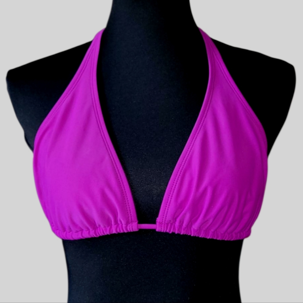 Old Navy bright purple/deep pink string triangle bikini top Size L